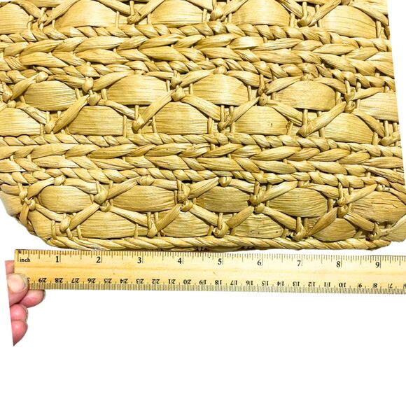 Vintage Woven Straw Tote Wicker  Handbag - Picture 7 of 12